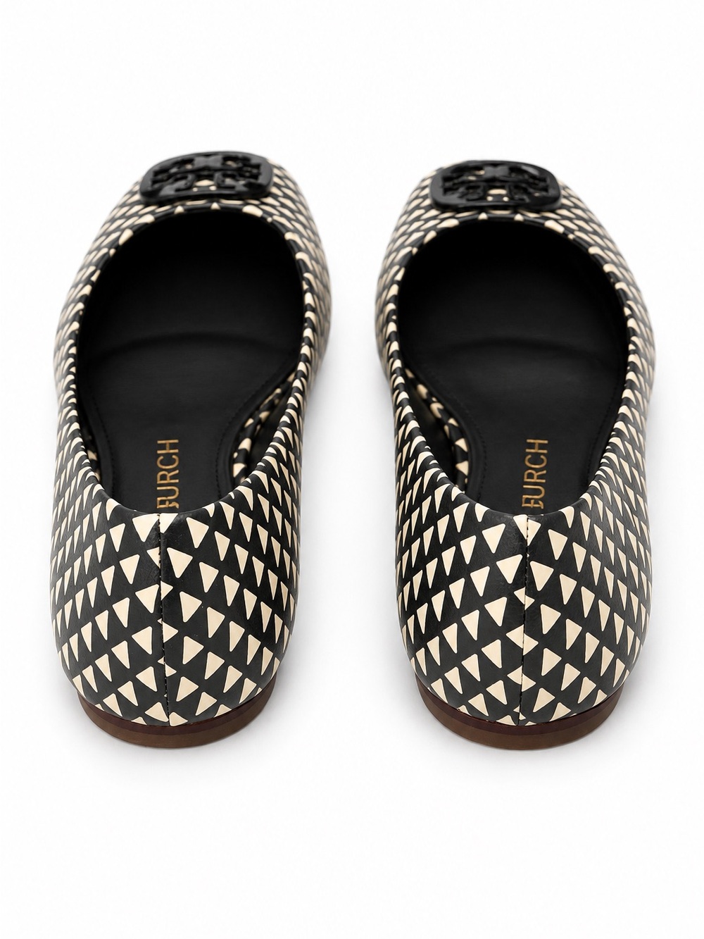 Tory Burch Black and Cream Georgia Ballet Flat - Picture 3 of 6